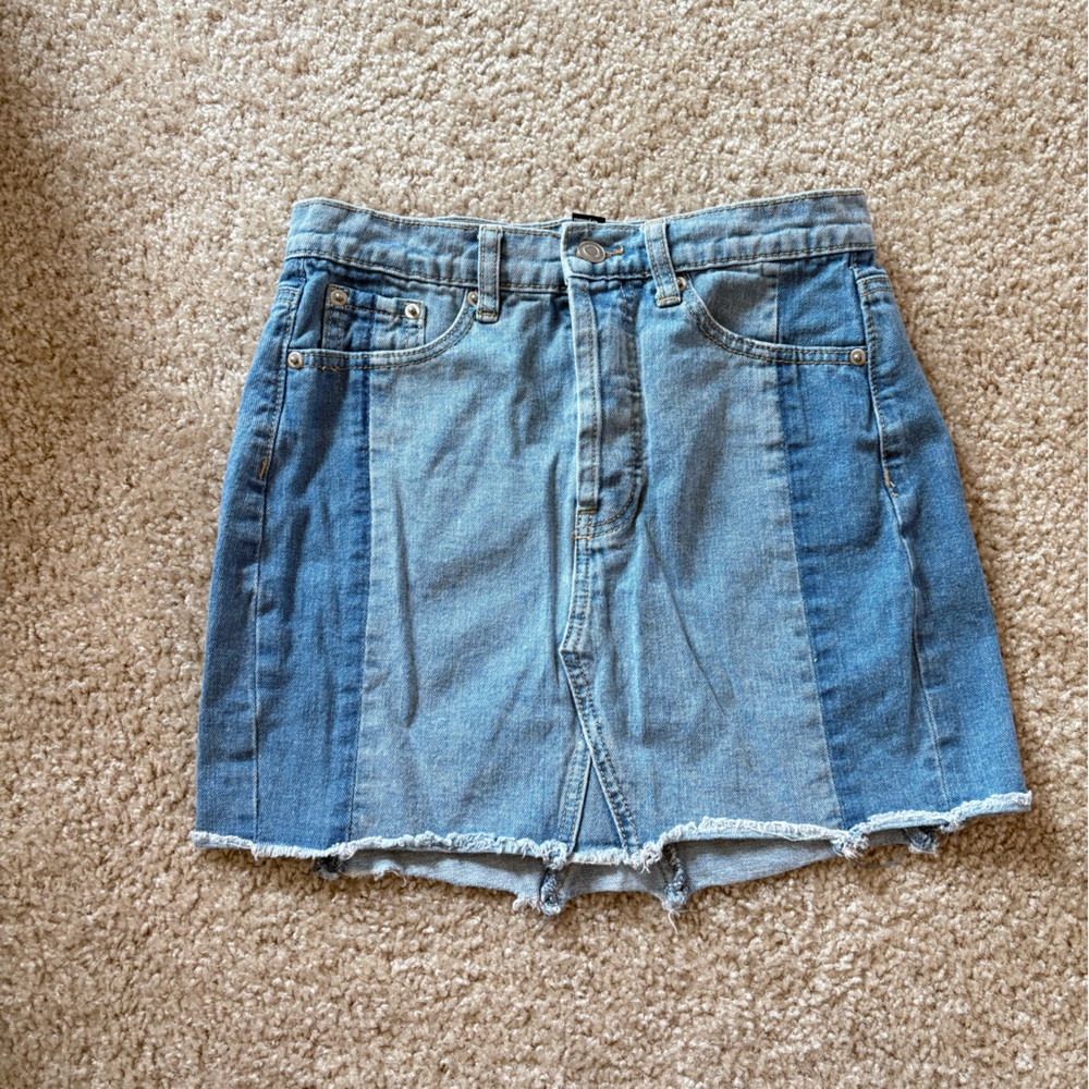 Forever 21 Two Tone Denim Mini Skirt